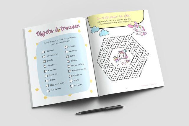Cahier d'activité Licorne